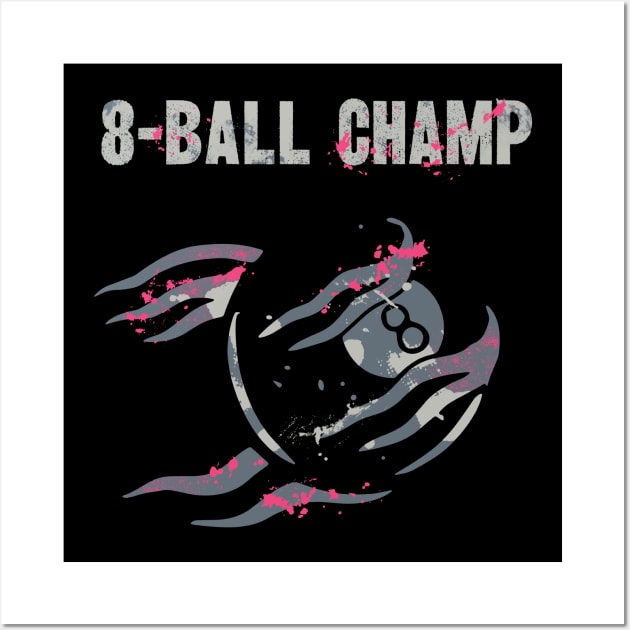 8-Ball Champion Billiards Snooker Player Wall Art by Foxxy Merch